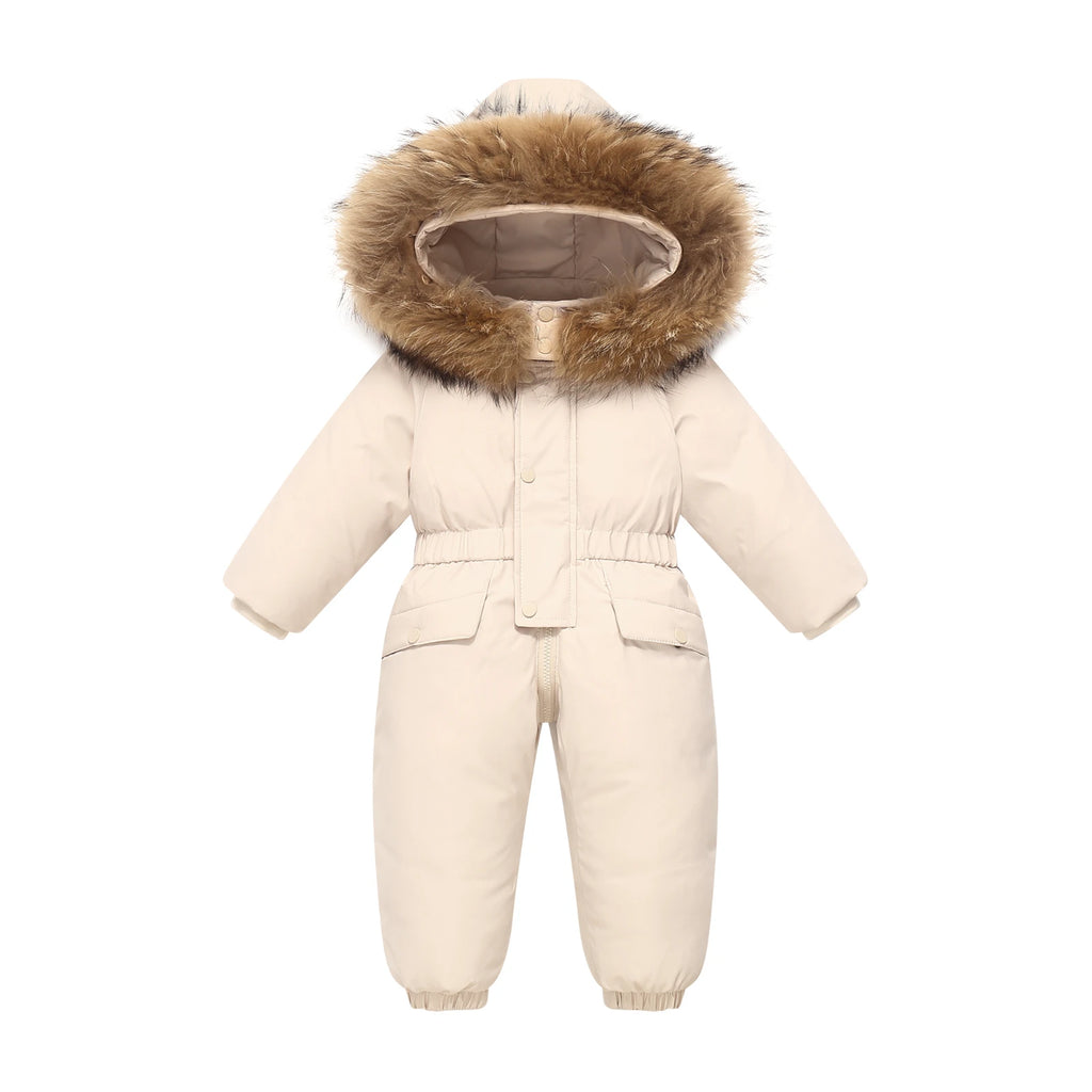 -30 winter snow overalls clothing clothes snowsuit duck down jacket kids girl coat Park infant boy jumpsuit baby toddler romper