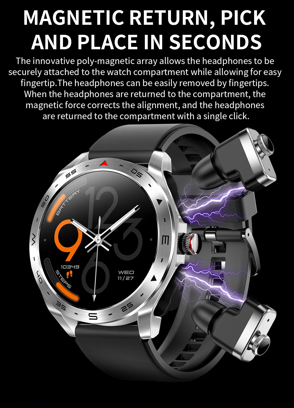2024 TWS 2-in-1 Bluetooth Earphones Men Smart Watch Bluetooth Call GPS Motion Trajectory HIFI 9D Sound Quality Women Smartwatch