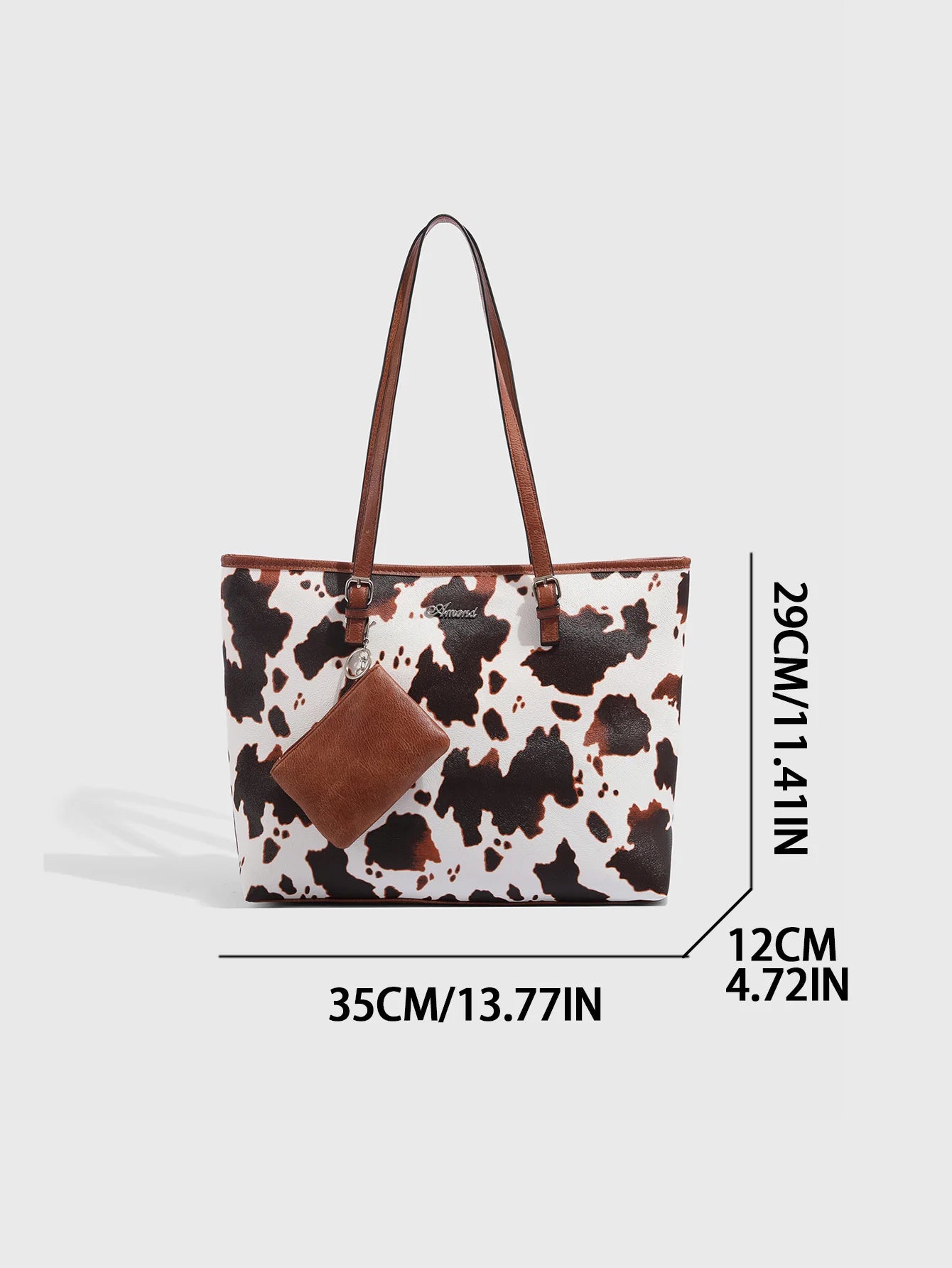 2024 Europe and the United States new female handbag shoulder bag cow leopard print simple fashion large bag
