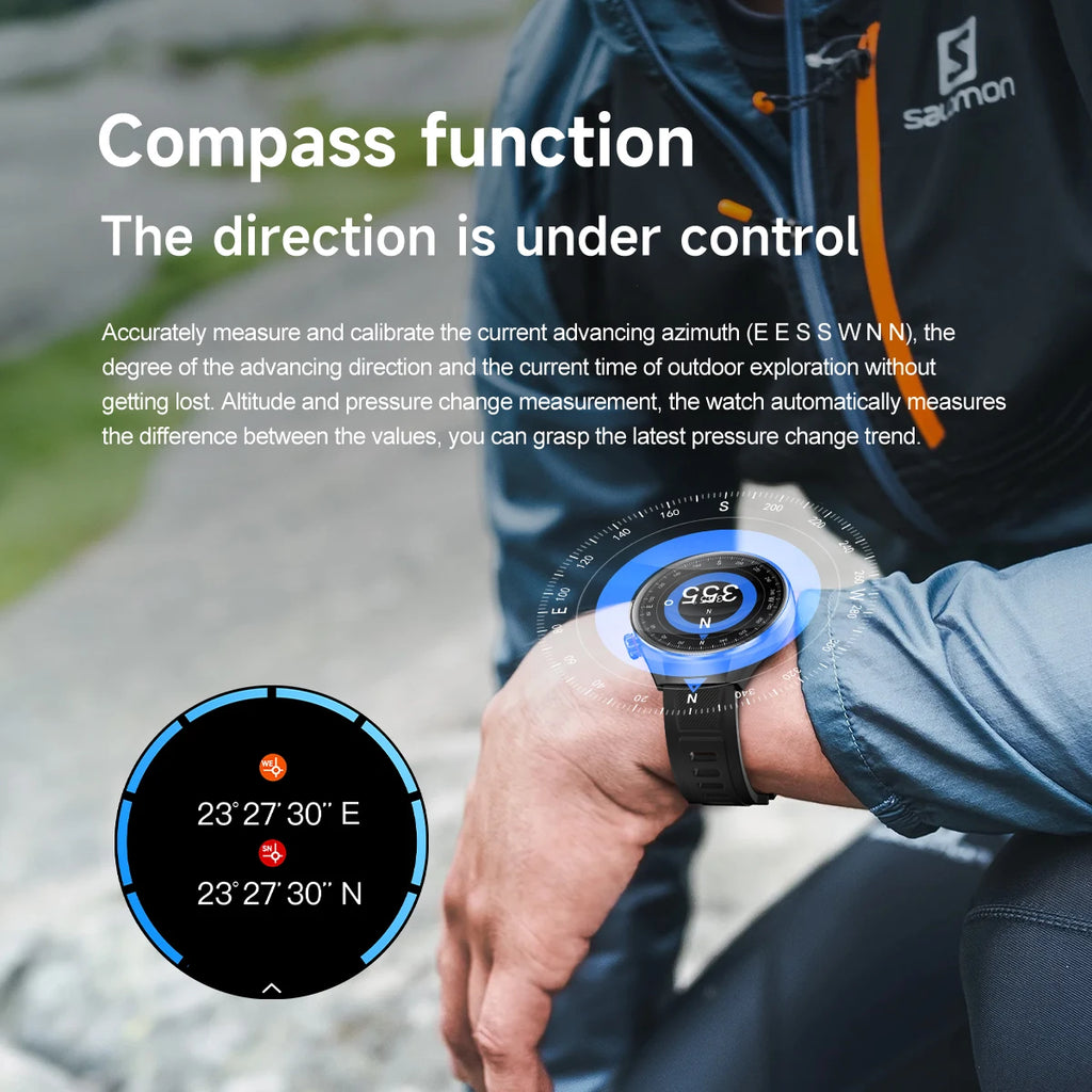 2025 New Originl Watch GUHUAVMI Smart Watch 1.75" HD AMOLED Screen GPS track Heart Rate Bluetooth Call Compass Smartwatches Men