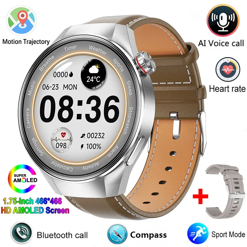 2025 New Watch G5 PlUS Smart Watch Men 1.75" HD AMOLED Screen GPS track Heart Rate Bluetooth Call Compass SmartWatch For HUAWEI