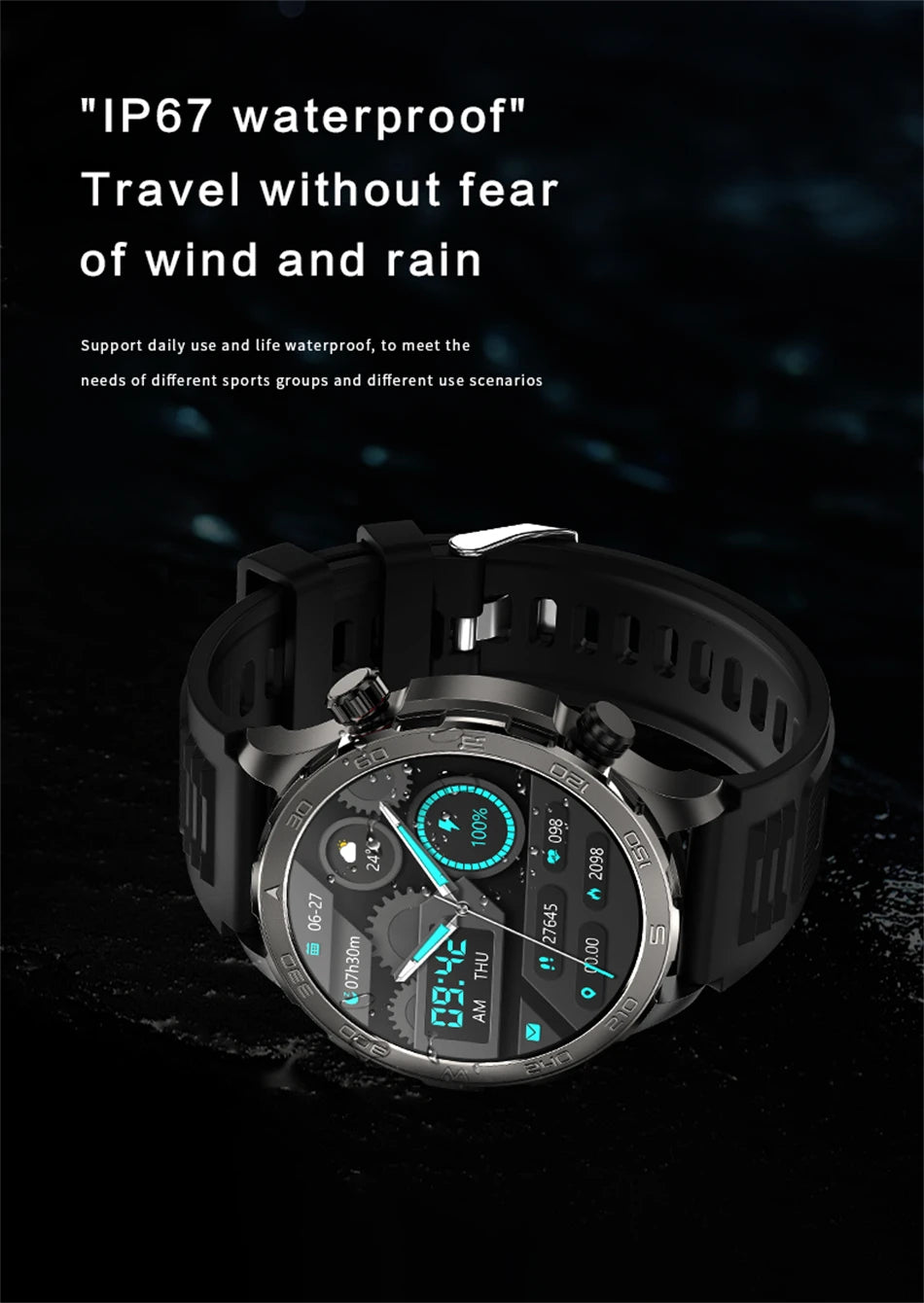 2025 New Bluetooth Call Smart Watch Men For Huawei AMOLED HD Large Screen Heart Rate NFC IP68 Waterproof GPS Sports Smart Watch