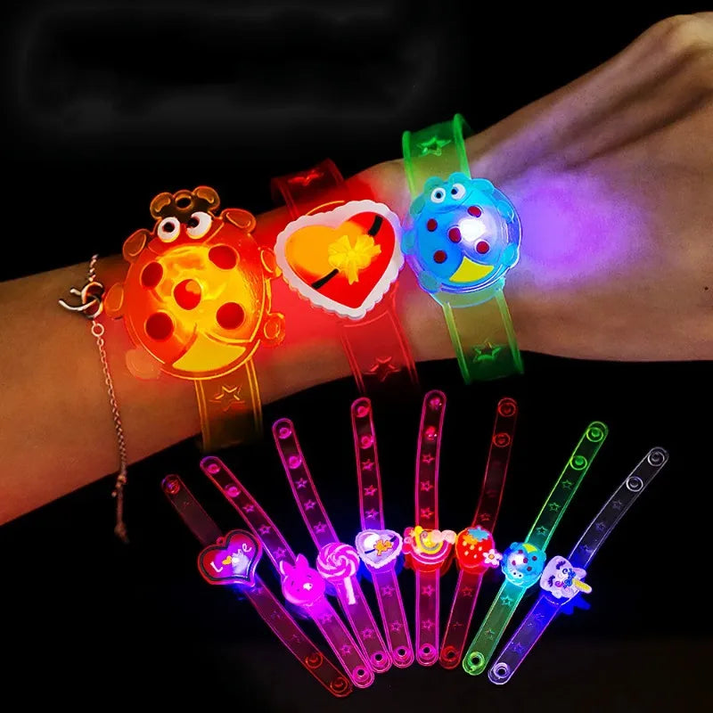 12Pcs Cute Glow Bracelet Toy Kindergarten Prizes Kids Birthday Party Favor Package Pinata Fillers The Perfect GiftFor Kids