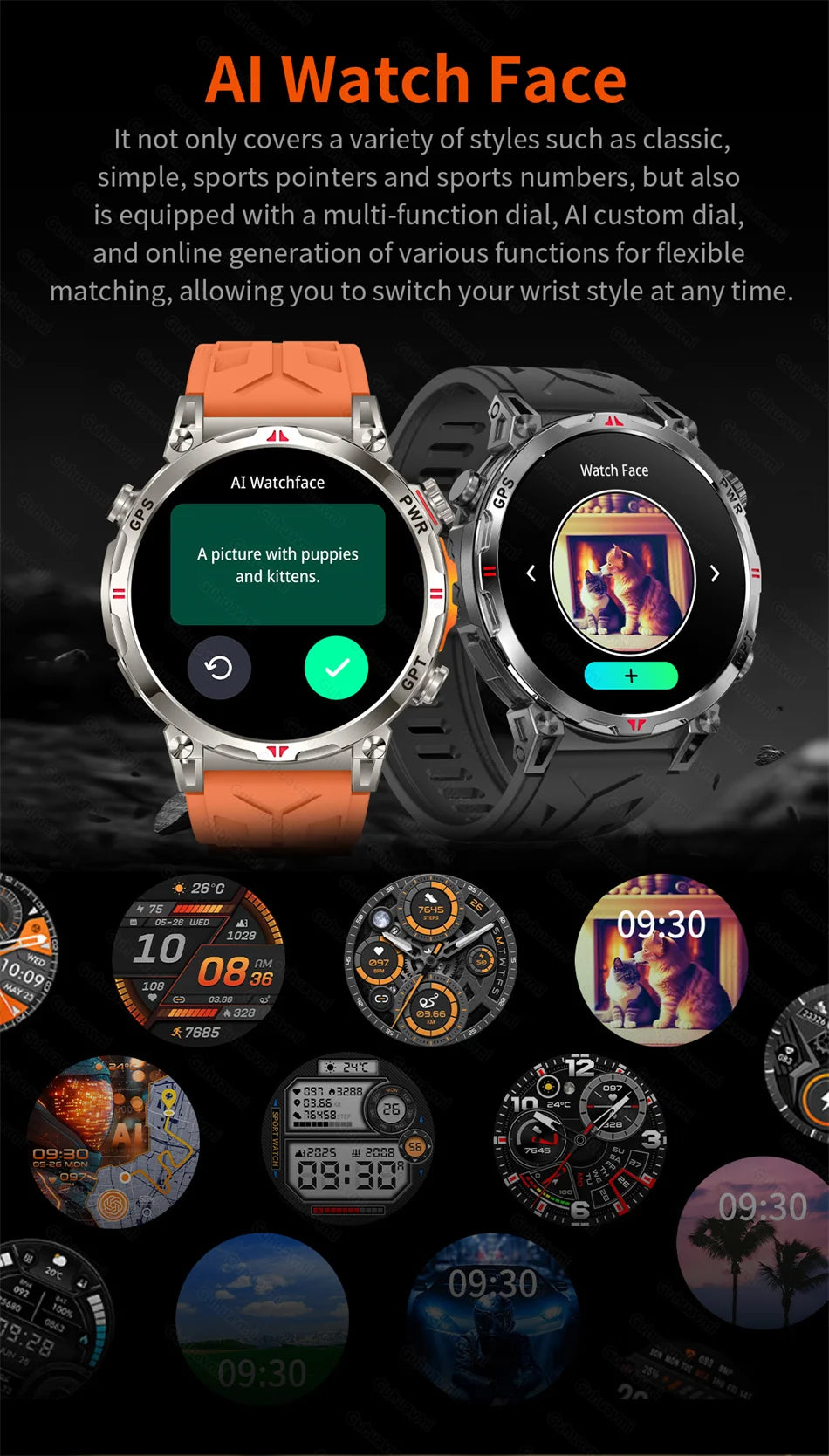 2025 New GPS Smart Watch AMOLED Screen 3ATM Waterproof Fitness tracking Heart Rate BT Call Professional Sports Smartwatch 650Mah