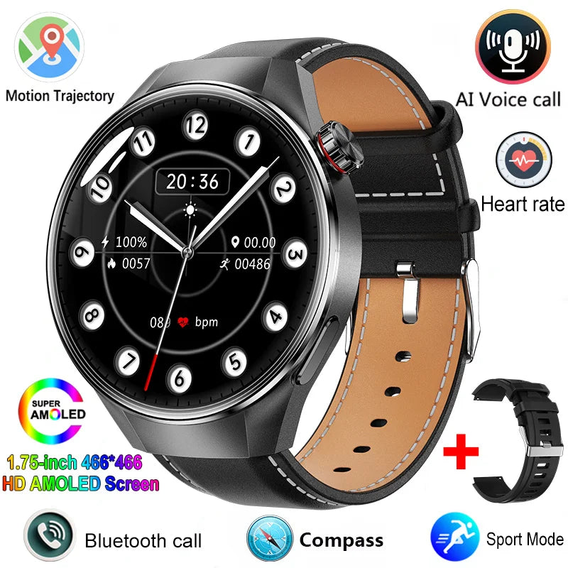 2025 New Watch G5 PlUS Smart Watch Men 1.75" HD AMOLED Screen GPS track Heart Rate Bluetooth Call Compass SmartWatch For HUAWEI