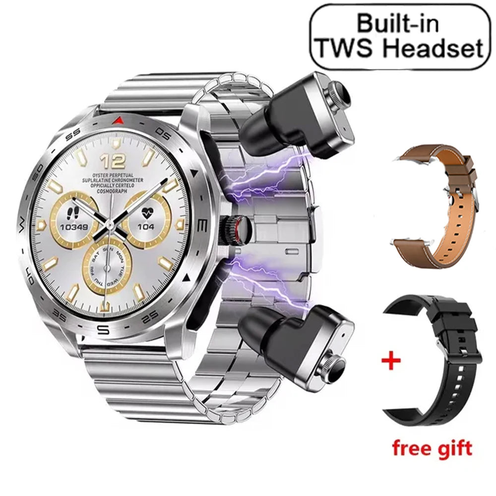 2024 TWS 2-in-1 Bluetooth Earphones Men Smart Watch Bluetooth Call GPS