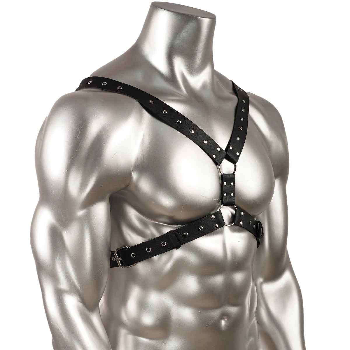 1pc y leather mens harness black chest harness with buckles halloween costume Valentines gift for him