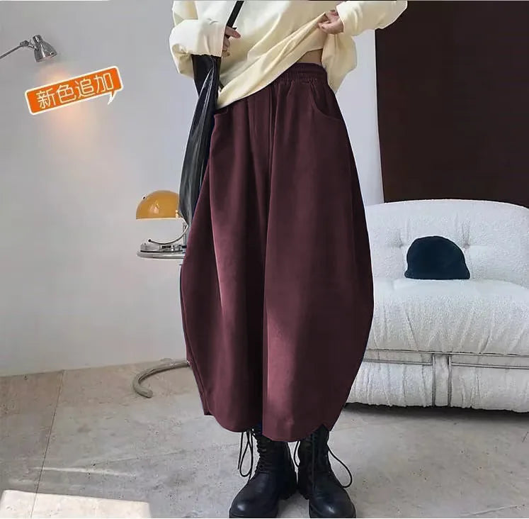 2023 Autumn Casual Harem Pants Women Cotton High Waisted Trousers Retro Loose Bloomers Women's Oversize Pants Baggy Sweatpants