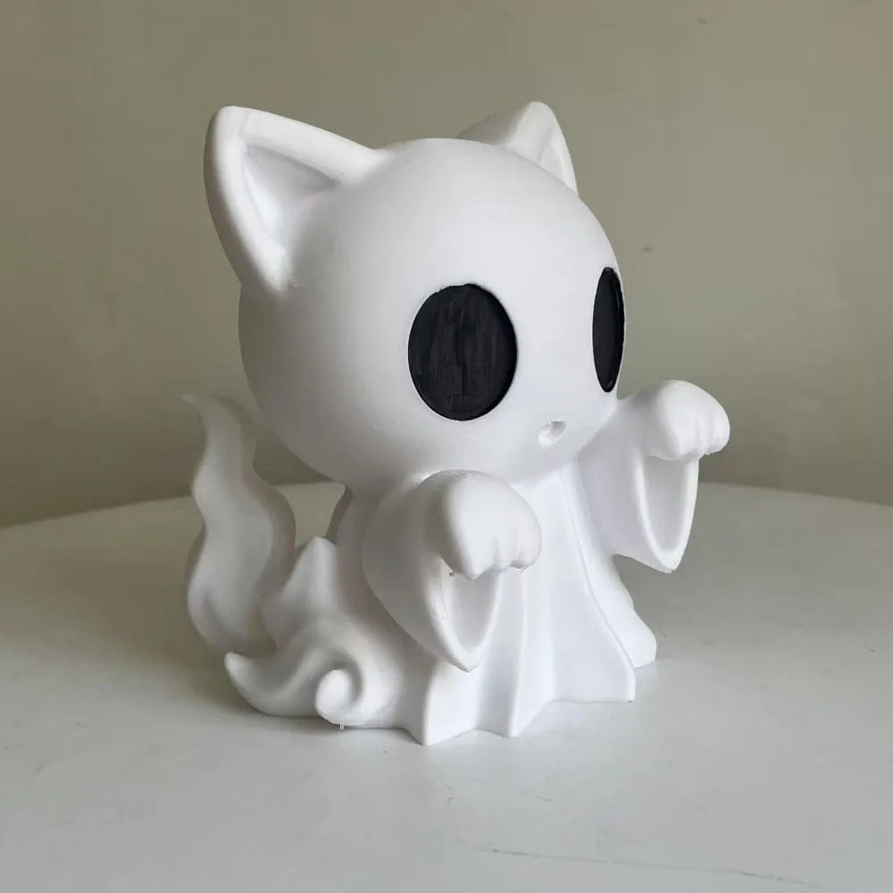1pcs Ghost Cat Statue, Halloween Cute Ghost Dog Cat Decorations, Interesting Halloween Decorations, Tabletop Ornaments