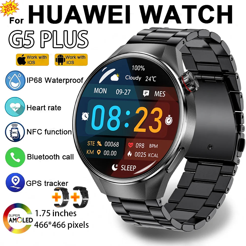 2025 True AMOLED Smart Watch Full touch Screen 466*466 HD Health Tracker Voice Call Smartwatch Man Women For Xiaomi Huawei iOS