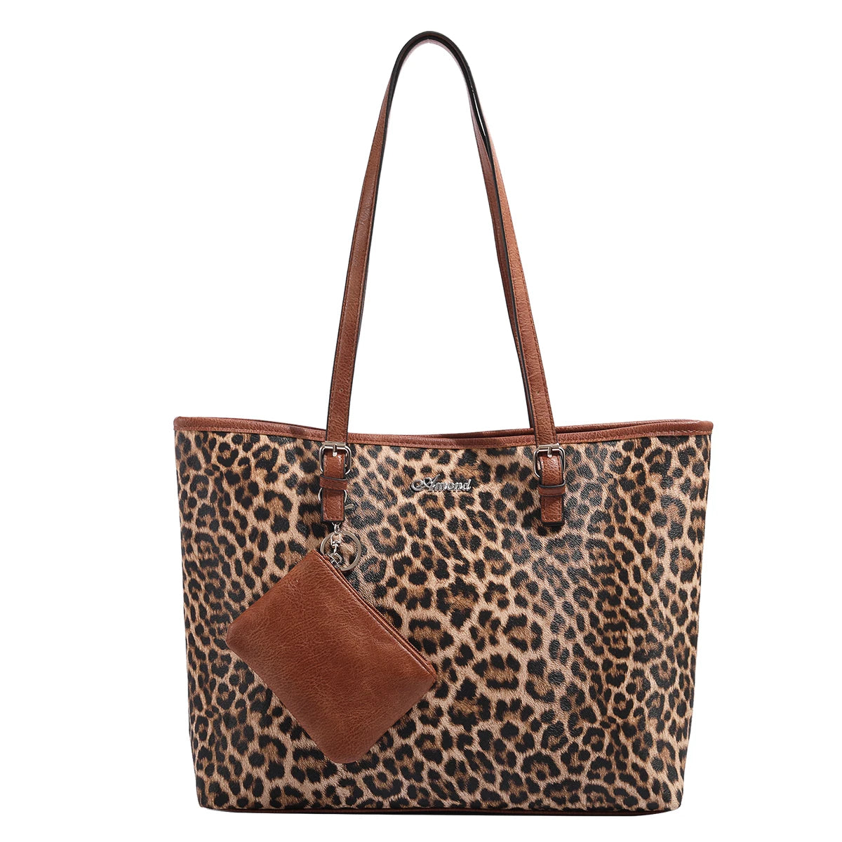 2024 Europe and the United States new female handbag shoulder bag cow leopard print simple fashion large bag