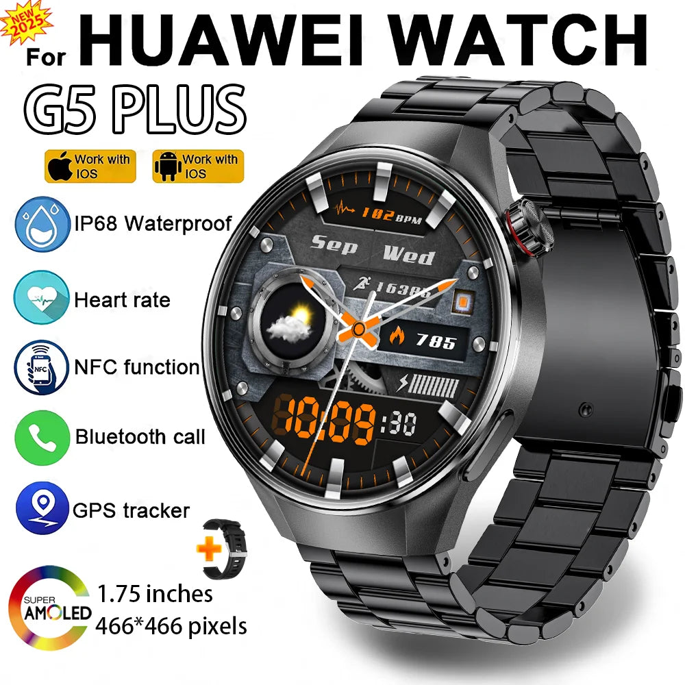 2025 True AMOLED Smart Watch Full touch Screen 466*466 HD Health Tracker Voice Call Smartwatch Man Women For Xiaomi Huawei iOS