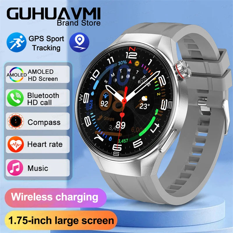 2025New For Huawei GT5 Pro Smart Watch Men HD AMOLED Screen GPS Motion trajectory HeartRate Bluetooth Call 1.75" SmartWatch IP68