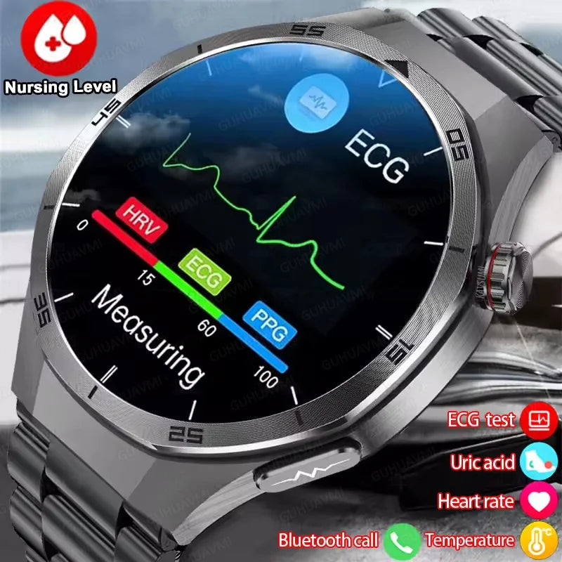 2025 New For HUAWEI ECG+PPG Three High Smart Watch Lipids Uric acid Blood pressure Smartwatch Men NFC Sport HD Call Health Clock