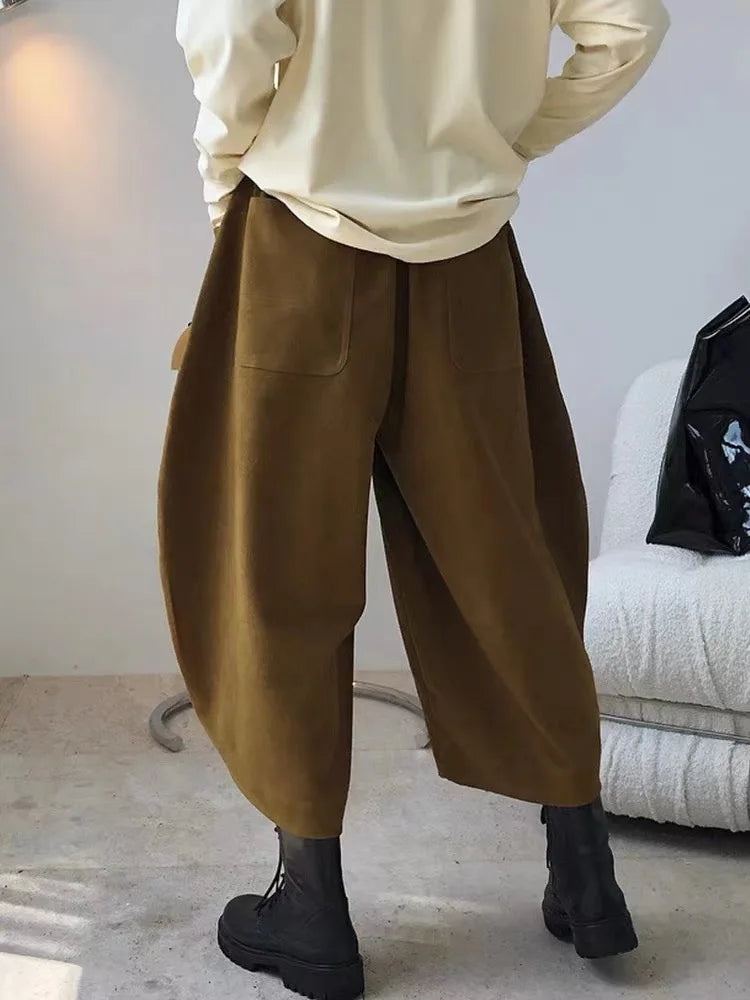 2023 Autumn Casual Harem Pants Women Cotton High Waisted Trousers Retro Loose Bloomers Women's Oversize Pants Baggy Sweatpants