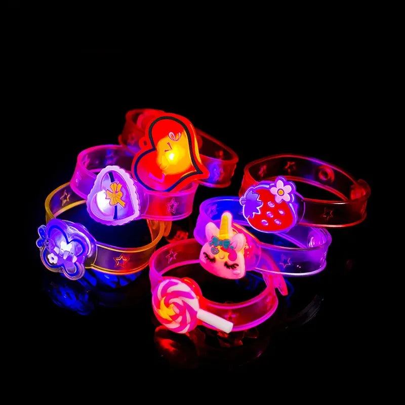 12Pcs Cute Glow Bracelet Toy Kindergarten Prizes Kids Birthday Party Favor Package Pinata Fillers The Perfect GiftFor Kids