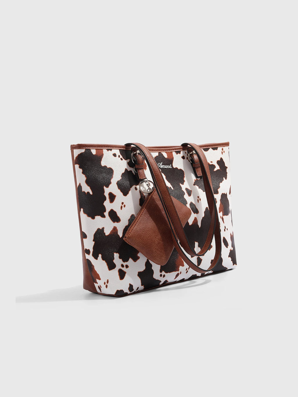 2024 Europe and the United States new female handbag shoulder bag cow leopard print simple fashion large bag