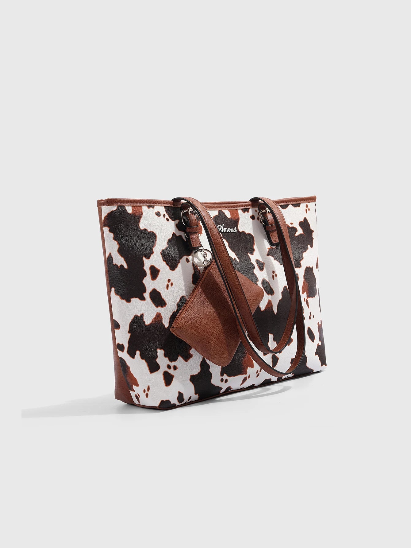 2024 Europe and the United States new female handbag shoulder bag cow leopard print simple fashion large bag