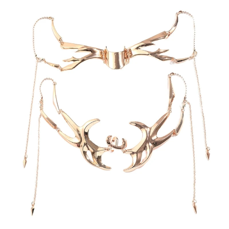 Irregular Metal Mask Hollow Face Decoration Mechanical Alien Fluid Face Accessories Halloween Masquerade Party Jewelry