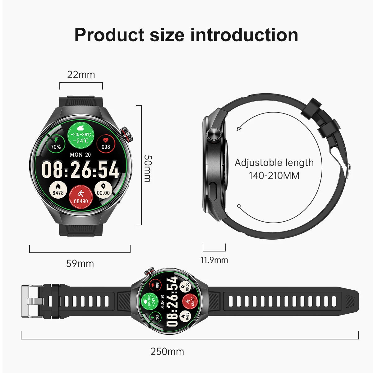 2025 New Originl Watch GUHUAVMI Smart Watch 1.75" HD AMOLED Screen GPS track Heart Rate Bluetooth Call Compass Smartwatches Men
