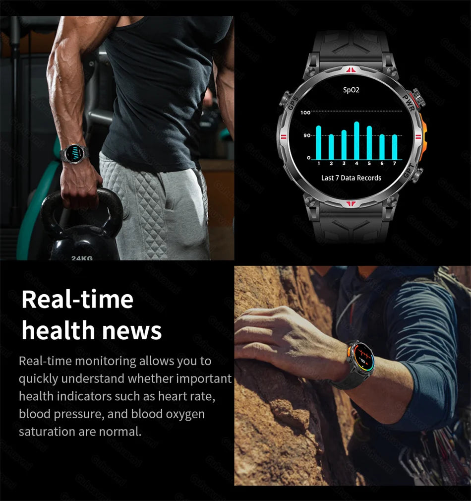 2025 New GPS Smart Watch AMOLED Screen 3ATM Waterproof Fitness tracking Heart Rate BT Call Professional Sports Smartwatch 650Mah