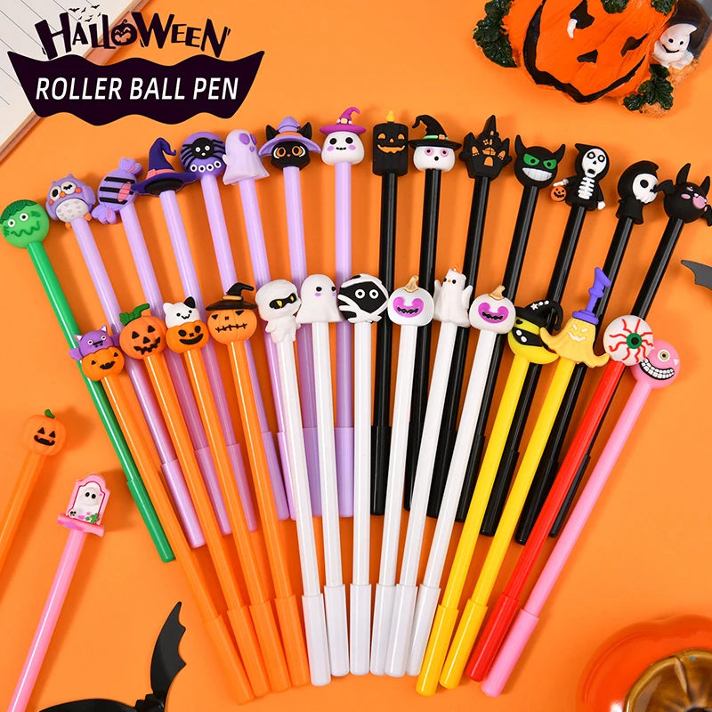 10PCS/Pack Halloween Elements Neutral Pen Pumpkin Ghost Zombie Decorative Random Assorted Mix Pen Party Favors Souvenir Gift ZYF