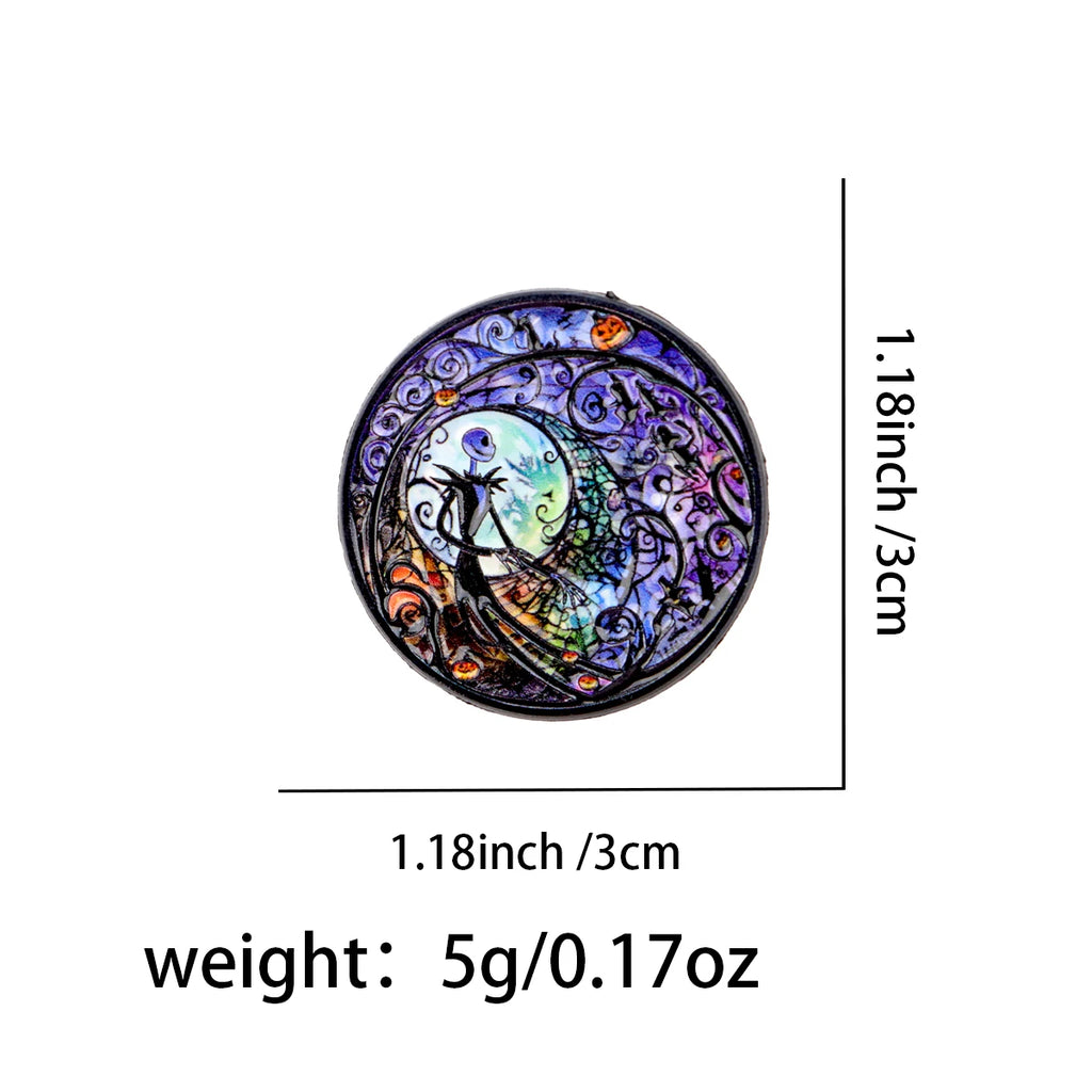 Skeleton Enamel Pins Horror Movie Brooches Badge Lapel Pin For Backpack Clothes Accessories Halloween Jewelry Birthday Gifts