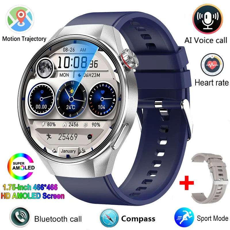 2025 New Watch G5 PlUS Smart Watch Men 1.75" HD AMOLED Screen GPS track Heart Rate Bluetooth Call Compass SmartWatch For HUAWEI