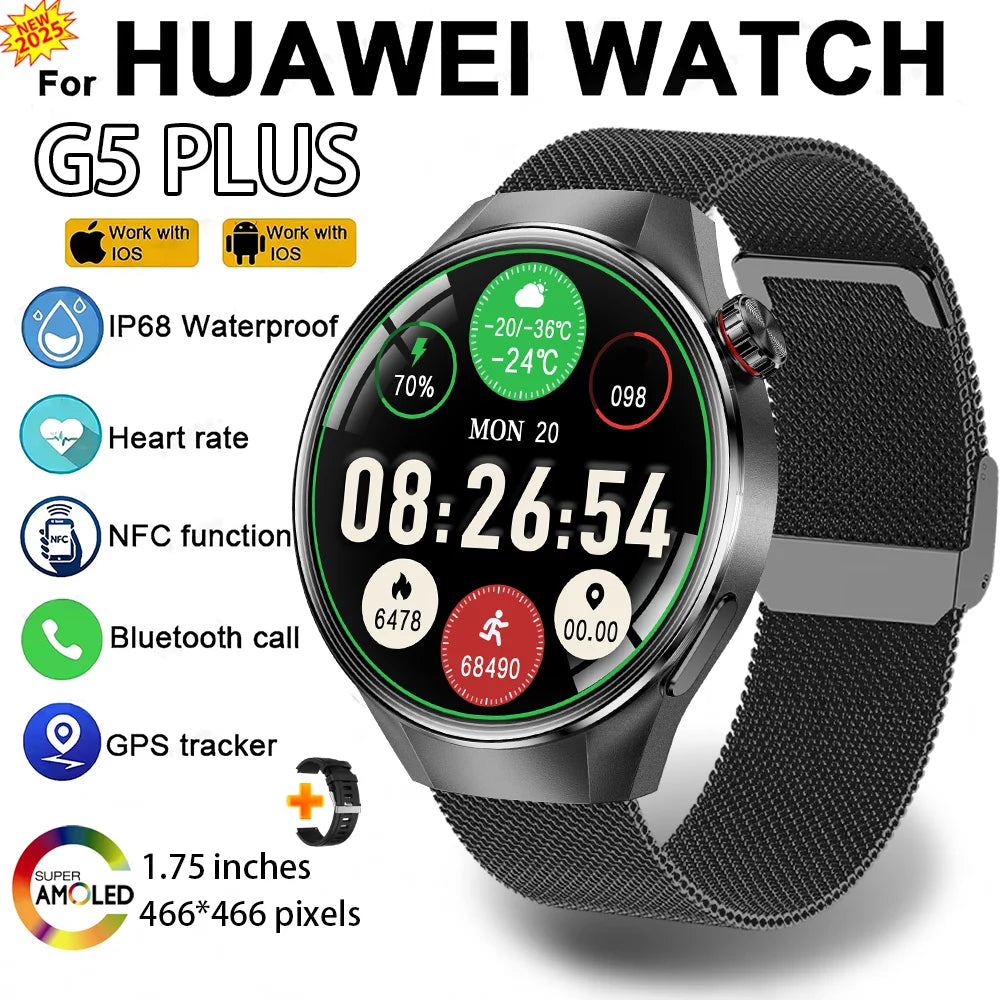 2025 True AMOLED Smart Watch Full touch Screen 466*466 HD Health Tracker Voice Call Smartwatch Man Women For Xiaomi Huawei iOS