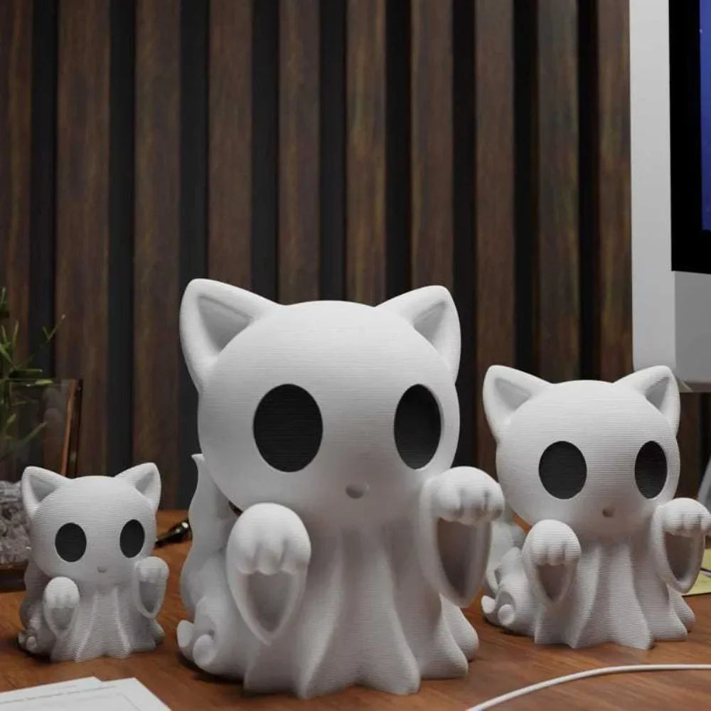 1pcs Ghost Cat Statue, Halloween Cute Ghost Dog Cat Decorations, Interesting Halloween Decorations, Tabletop Ornaments