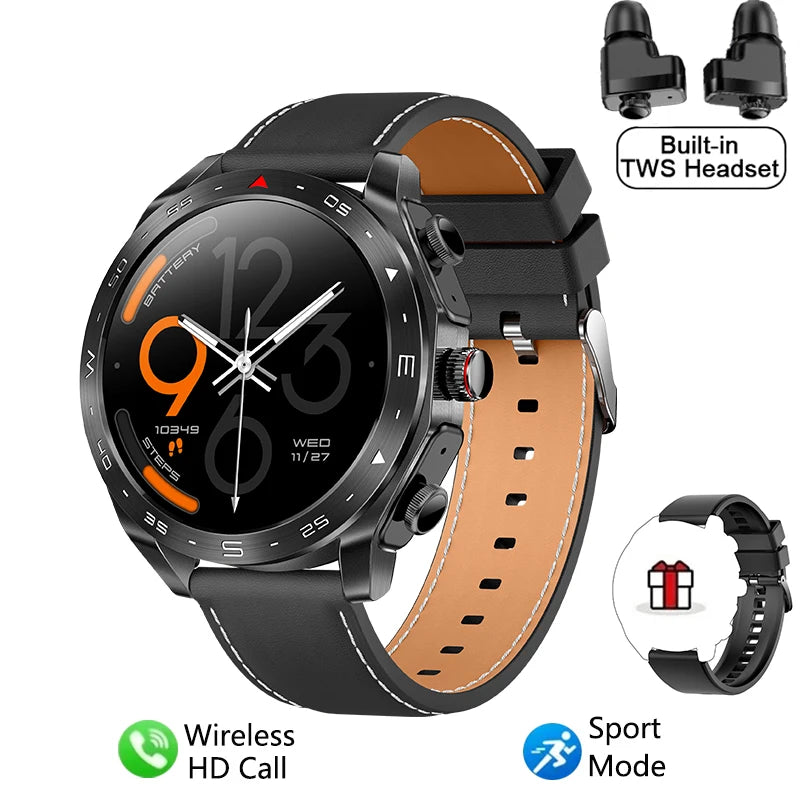 2024 TWS 2-in-1 Bluetooth Earphones Men Smart Watch Bluetooth Call GPS