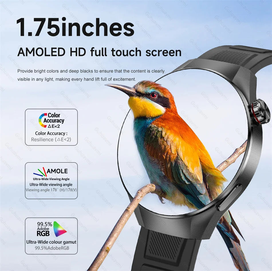 2025New For Huawei GT5 Pro Smart Watch Men HD AMOLED Screen GPS Motion trajectory HeartRate Bluetooth Call 1.75" SmartWatch IP68