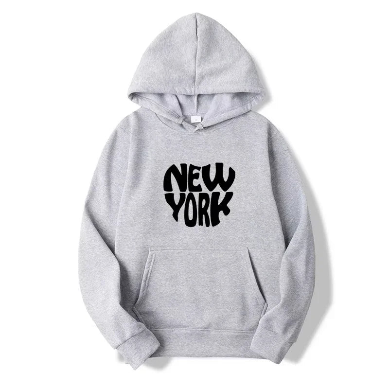 2025 New York Print Hoodies Women Men Long Sleeve Hooded Sweatshirts Unisex Casual Streetwear Y2K Street Fashion Pullover Clothi