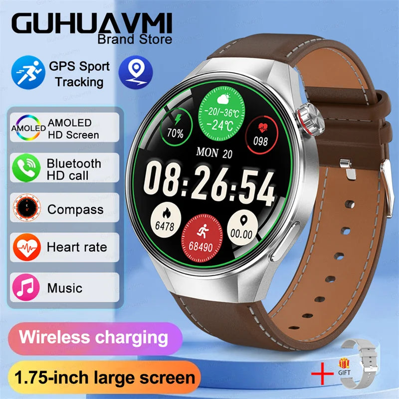 2025New For Huawei GT5 Pro Smart Watch Men HD AMOLED Screen GPS Motion trajectory HeartRate Bluetooth Call 1.75" SmartWatch IP68