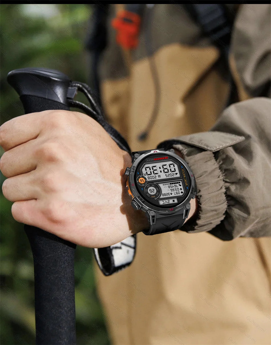 2025 New GPS Smart Watch AMOLED Screen 3ATM Waterproof Fitness tracking Heart Rate BT Call Professional Sports Smartwatch 650Mah