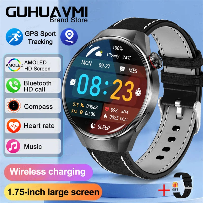 2025New For Huawei GT5 Pro Smart Watch Men HD AMOLED Screen GPS Motion trajectory HeartRate Bluetooth Call 1.75" SmartWatch IP68