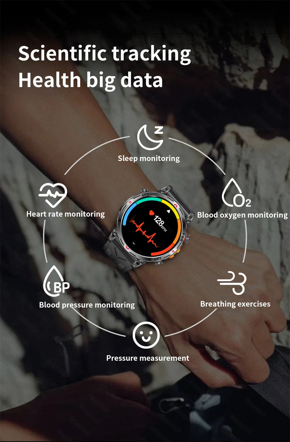 2025 New GPS Smart Watch AMOLED Screen 3ATM Waterproof Fitness tracking Heart Rate BT Call Professional Sports Smartwatch 650Mah