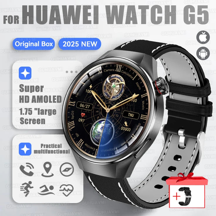 2025 New Watch G5 Plus Sports Smart Watch Men 466*466 AMOLED Screen IP68 Waterproof GPS trackr Compass Bluetooth Call Smartwatch