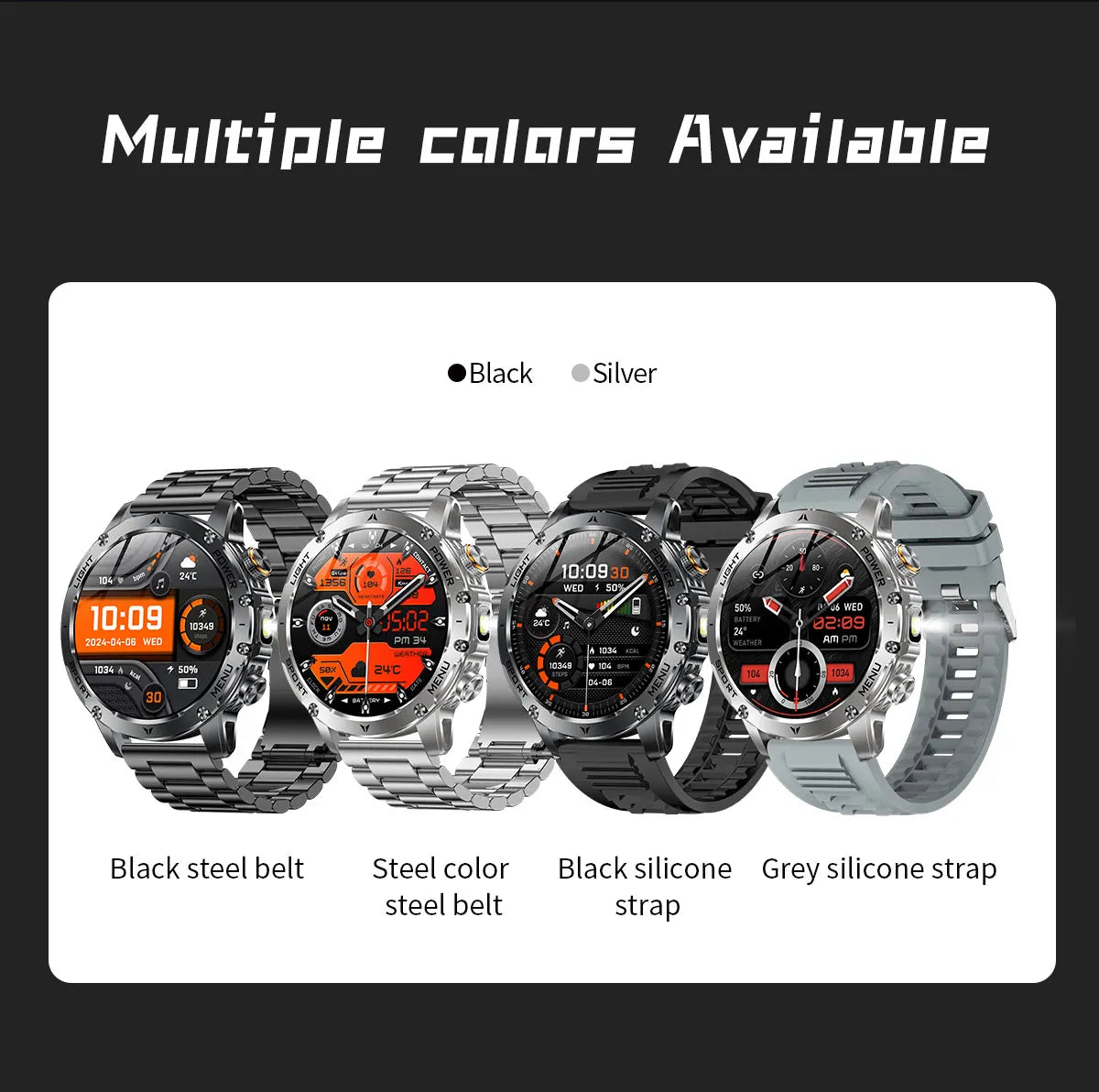 2025 1000mAh Super Capacity Battery Adult Men Smart Watch 1.7-inch Large Screen Bluetooth Call IP68 Waterproof SmartWatch Sports
