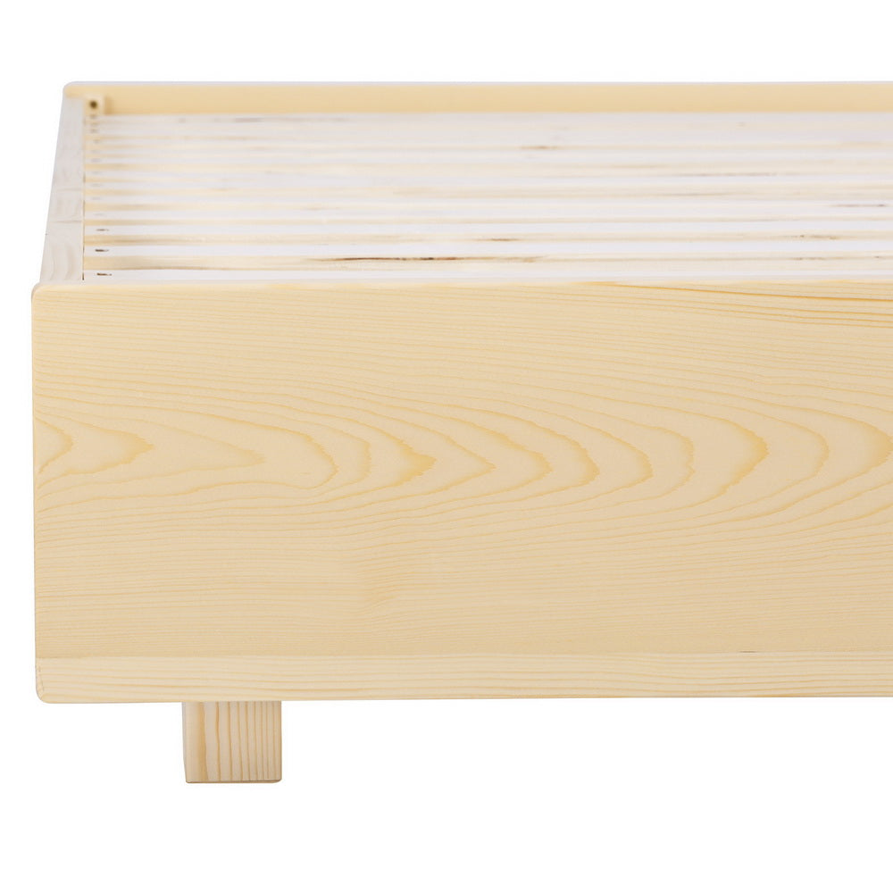 NNEDSZ Bed Frame Double Size Floating Wooden Mattress Base Platform Timber ODIN